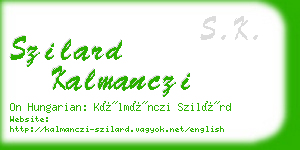 szilard kalmanczi business card